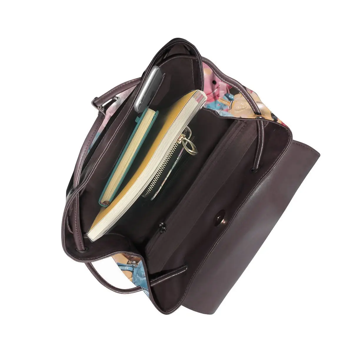 반짝 이는 로봇 친구 3D 패턴 새로운 뜨거운 여성 배낭 디자이너 고품질 가죽 간단한 패션 대용량 배낭