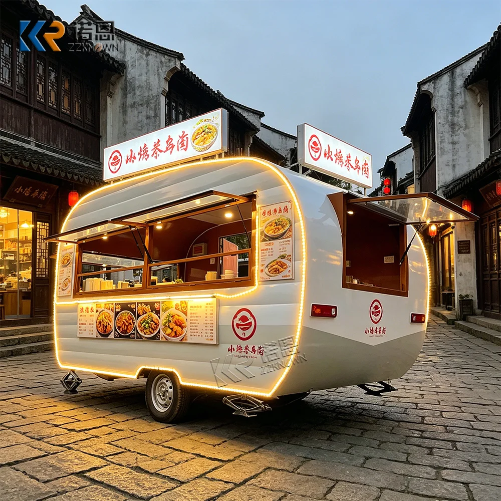 

Beautiful Outdoor Mobile Food Truck Food Trailers Fully Equipped Vintage Mobile Food Truck Trailer for Outdoor Catering Events
