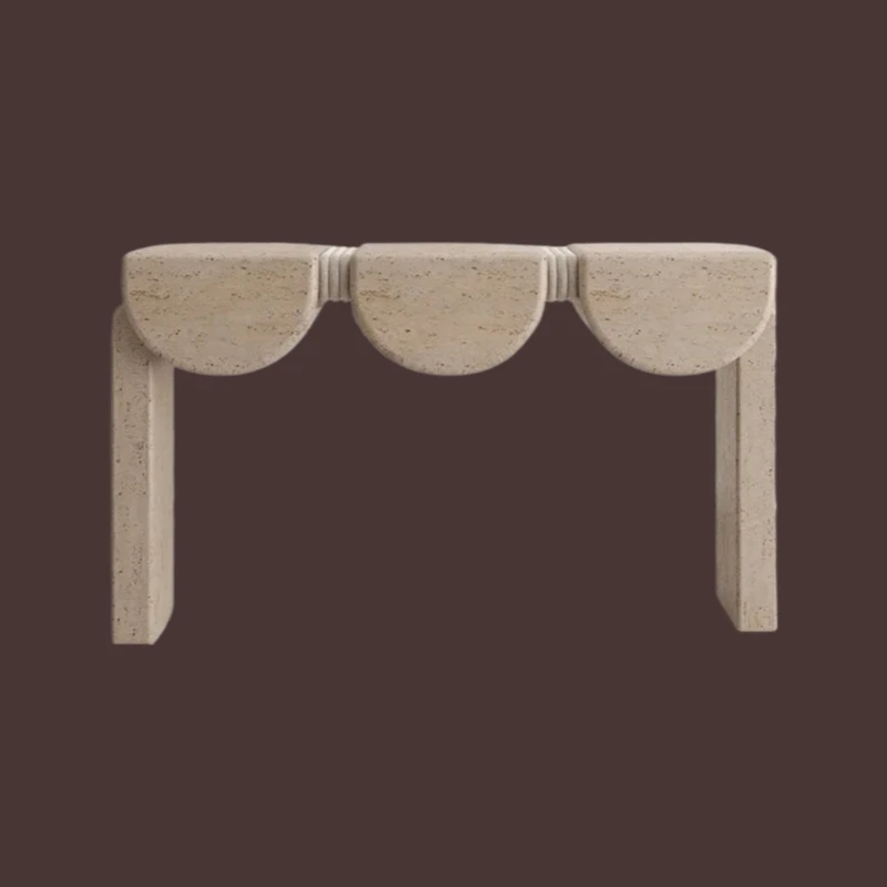 

Роскошный входной столик в скандинавском стиле, настенный столик из натурального мрамора, простой креативный травертин