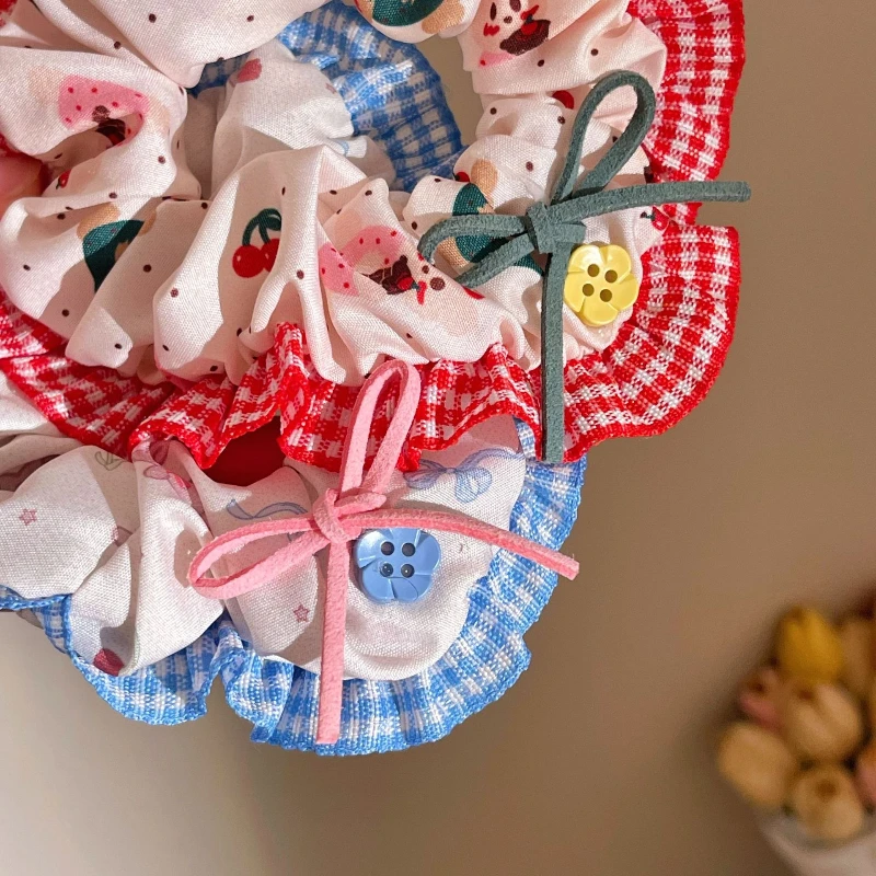 لطيف الكرز الدب عقال المرأة منقوشة تنورة إكسسوارات الشعر ذيل حصان كابيلو كورباتاس المطاط رباطات كابيلو الحلي