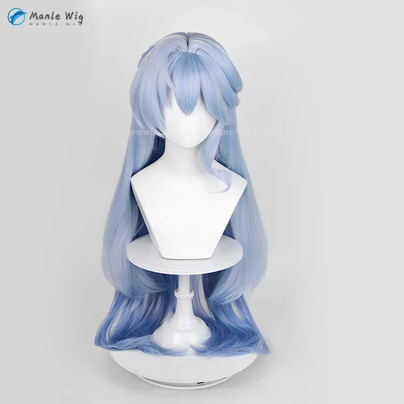 لعبة HSR روبن شعر مستعار تأثيري 96 سنتيمتر طويل الأزرق التدرج روبن أنيمي شعر مستعار مقاومة للحرارة الاصطناعية الشعر هالوين شعر مستعار + غطاء شعر مستعار