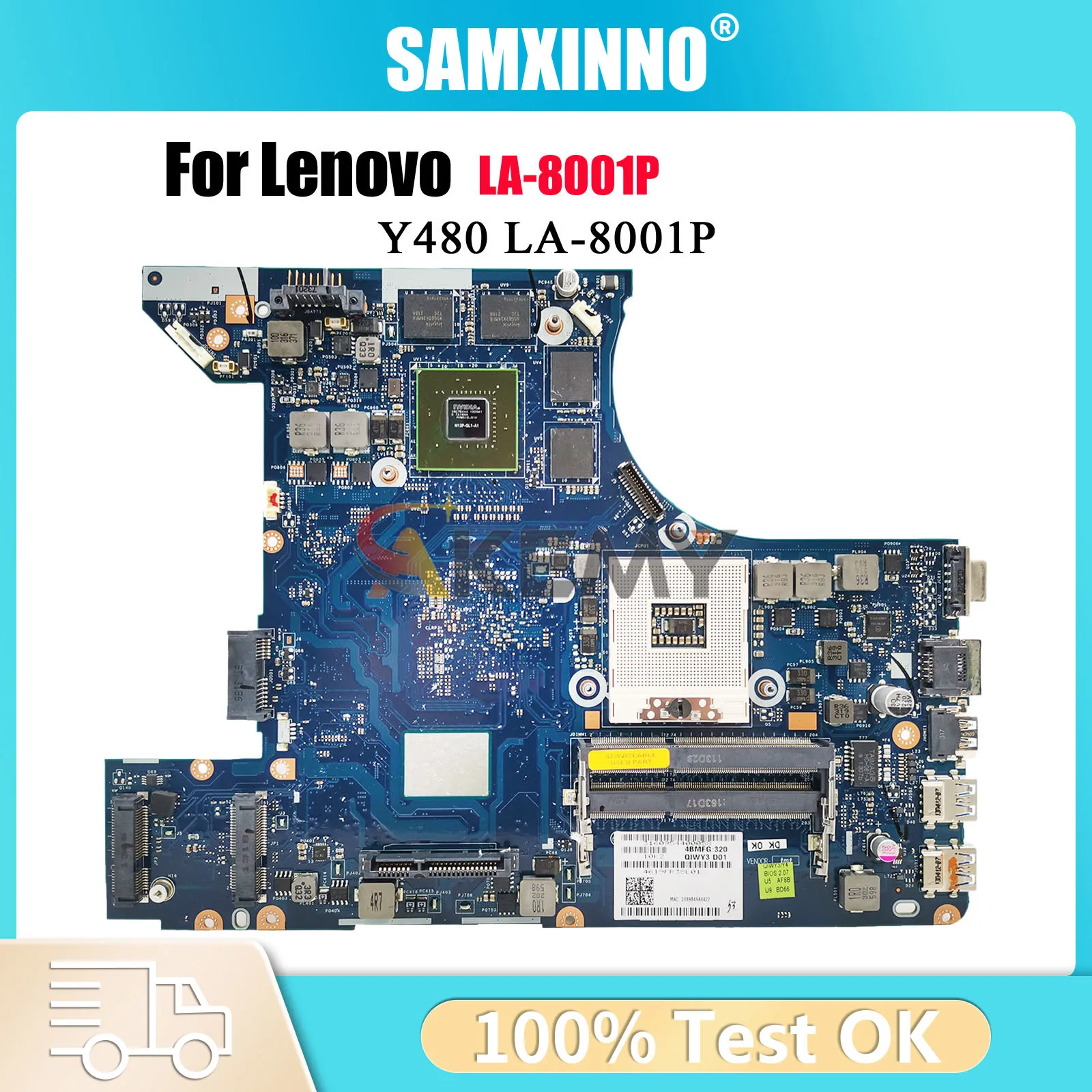 

Материнская плата для ноутбука Lenovo Y480 LA-8001P с HM76 GT650M 2 ГБ DDR3, 100% полностью протестирована