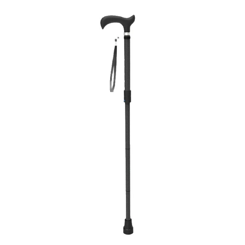 Four foldable crutches 100KG load-bearing the elderly carbon fiber ultra-light cane outdoor 10-speed retractable anti-