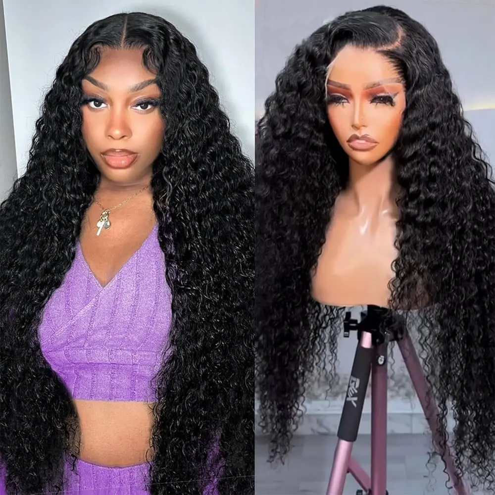 

38 Inch Deep Wave Wig Deep Wave Human Hair Wig Natural Color Deep Wave Wig Deep Wave 13x6 Lace Frontal Human Hair Wigs For Women
