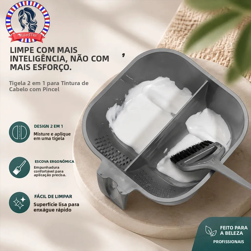Kit de tingimento para coloração de cabelo, 2 peças, salão de beleza, barbeiro, tigela de óleo de cozimento, escova de mistura de cores de cabelo, escovas de tingimento, ferramentas de cabeleireiro