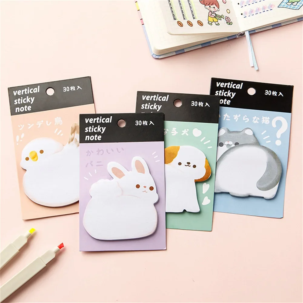 Cartoon Cute Cat Dog Sticky Notes Rabbit Bird Colorful Memo Pad Creative Sticker Face N Times Stickers School Stationery Gift