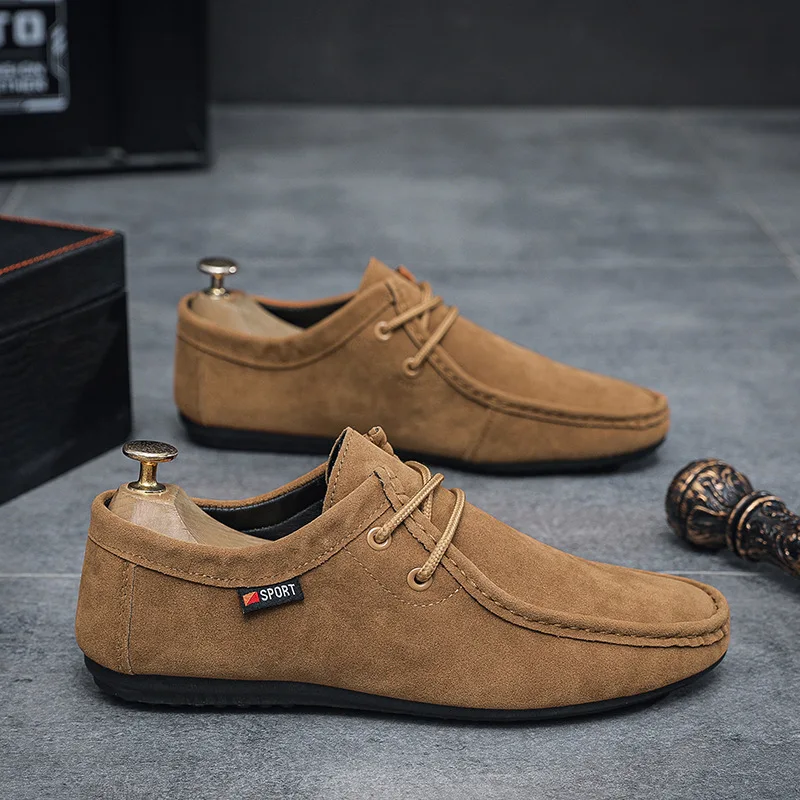 

Men Casual Shoes Suede Work Shoes Male Slip On Comfortable Flats Sneakers Platform British Business Party Dress Shoes 2026