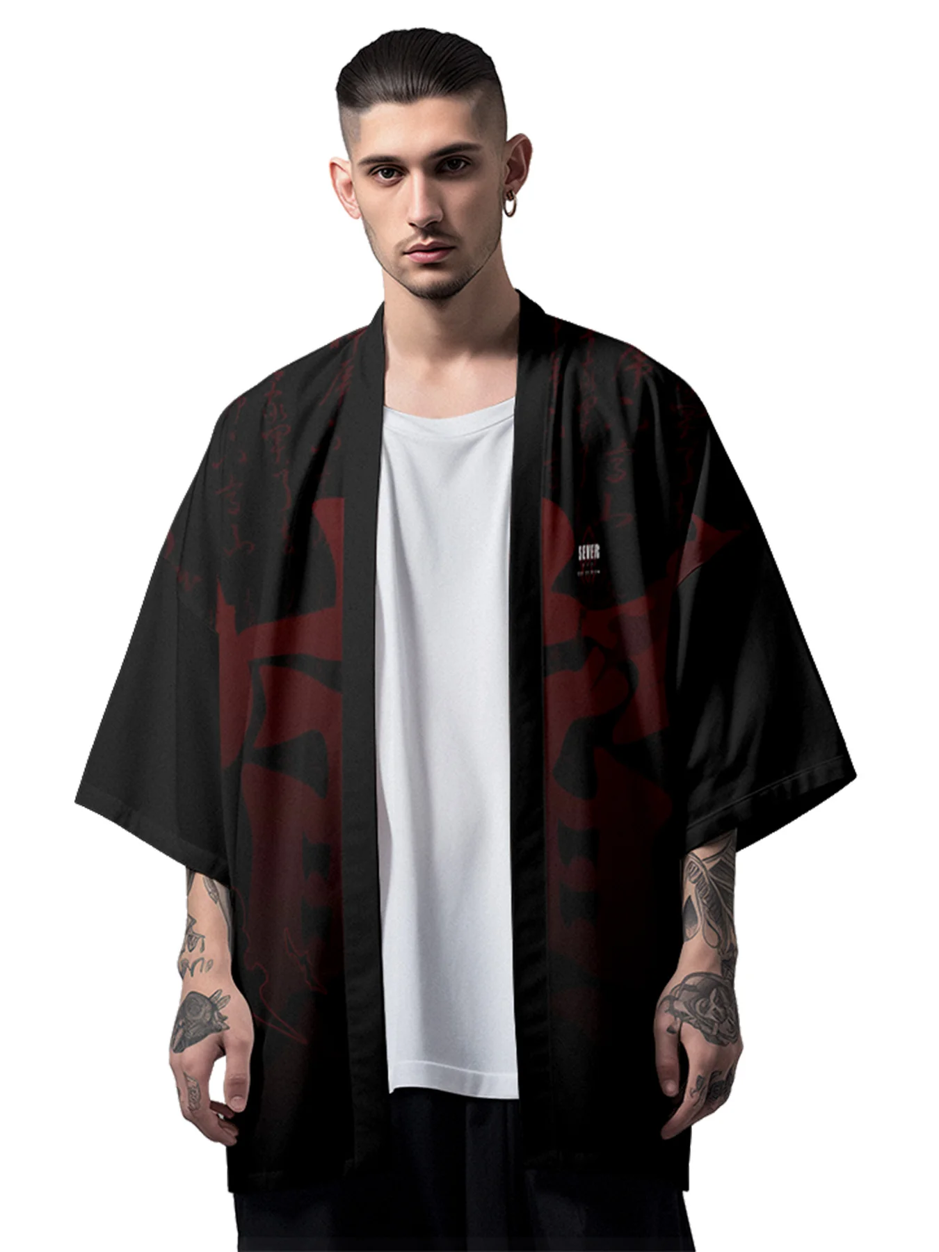 National Tide Japanese Samurai Style Men\'s Shirts New Streetwear Short Sleeve Loose Blouse Casual Clothes men clothing