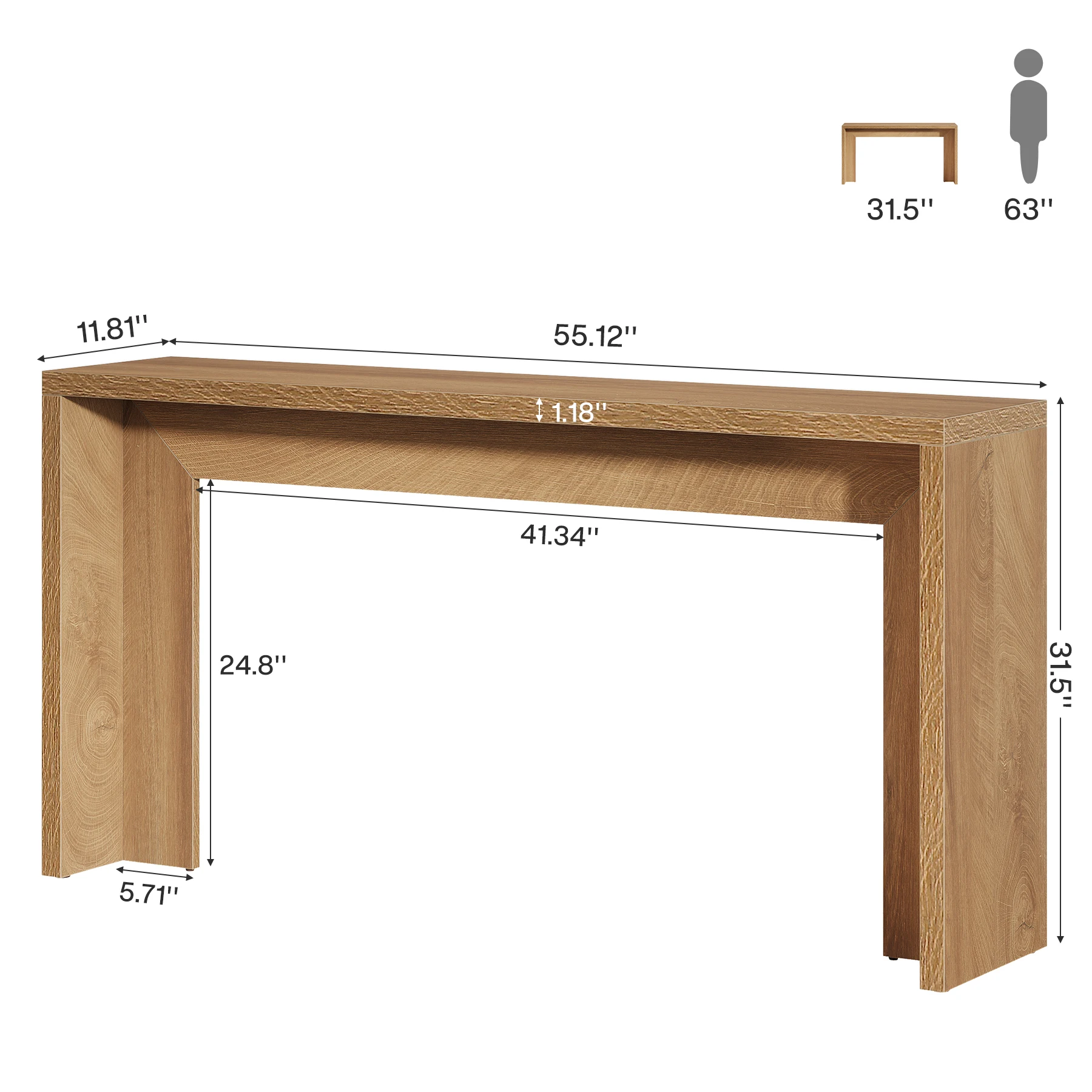 Tribesigns 55インチ ファームハウスコンソールテ - Woodworking Veneer のレビューと価格