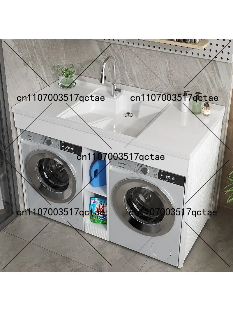 Outdoor Laundry Cabinet with Dryer Combo, Washing Machine Storage Sink Unit for Bathroom Balcony