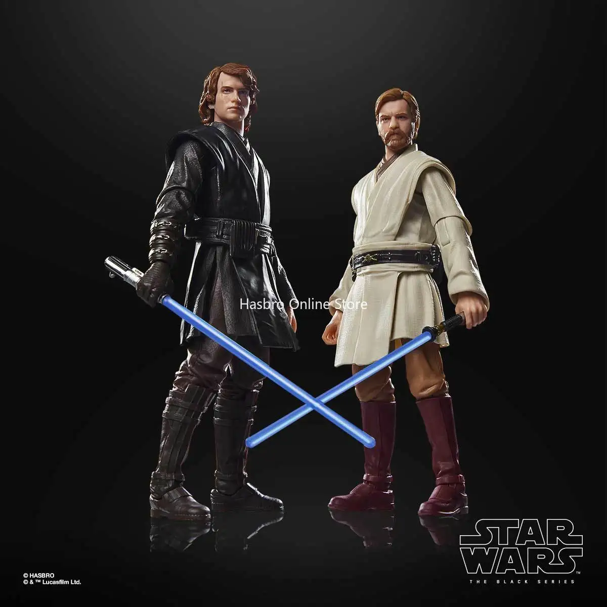 Hasbro STAR WARS: la serie negra ANAKIN SKYWALKER y OBI-WAN KENOBI, paquete de 2 figuras de acción de juguete para regalo de cumpleaños G1305