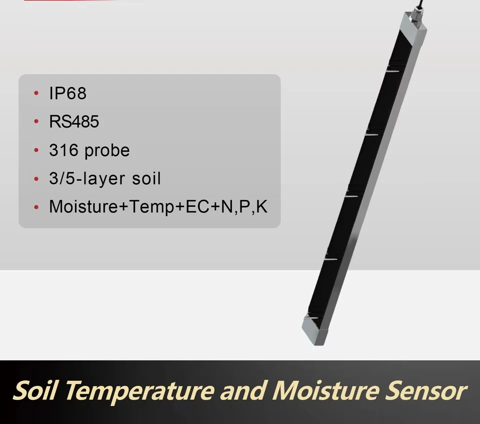 High Precision Humidity Temperature Submersible 5layer Multilayer NPK EC IP68 RS485 Sensor Moisture Soil Soil Moisture EC Sensor
