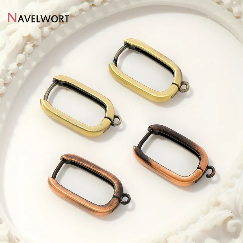 1/2/3Pairs Bronze Color Vintage Rectangle Earring Hooks,Accessories For Earrings,Brass Metal Shvenzy Earwires Earring Fixtures