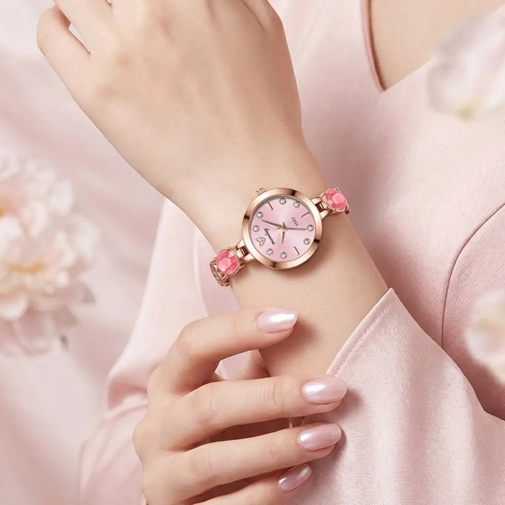 New Rhinestone Quartz Watches Diamond Studded Watch Strap with Adjustable Bracelet Women Wristwatch Wrist Decoration Women Girl