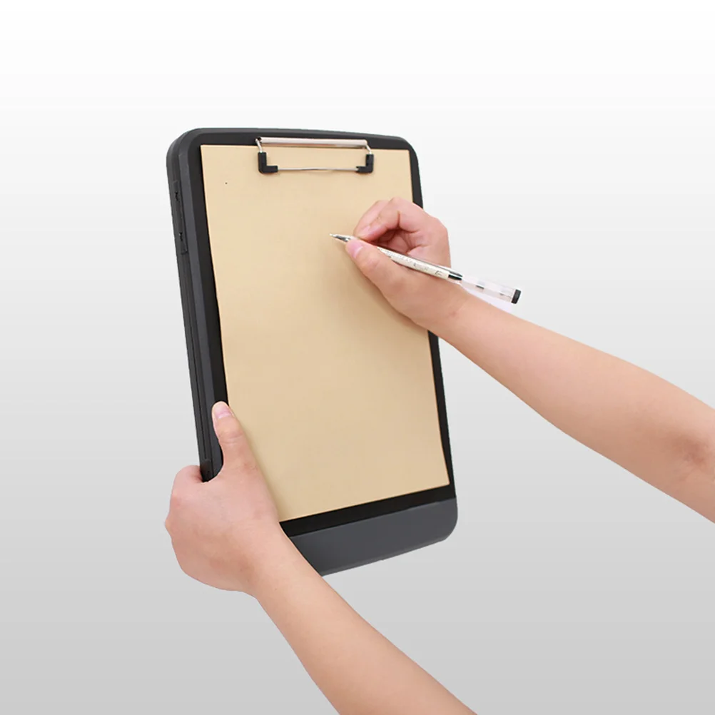 Clipboard with Storage Heavy Duty Nursing File Multifunction Black Paper Holder