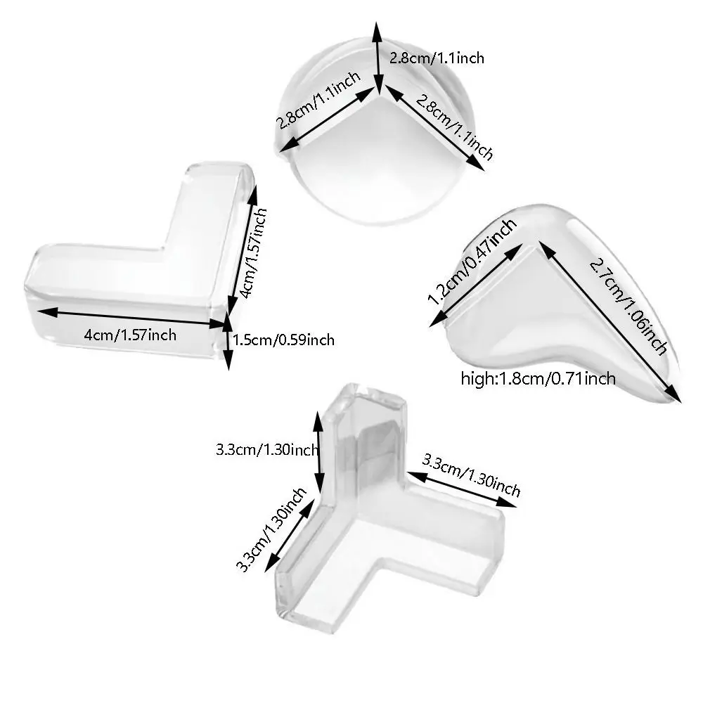 10 قطعة واقي زوايا الأثاث الشفاف، واقيات زوايا ناعمة لاصقة مسبقًا، لا توجد بقايا أغطية زوايا واقية
