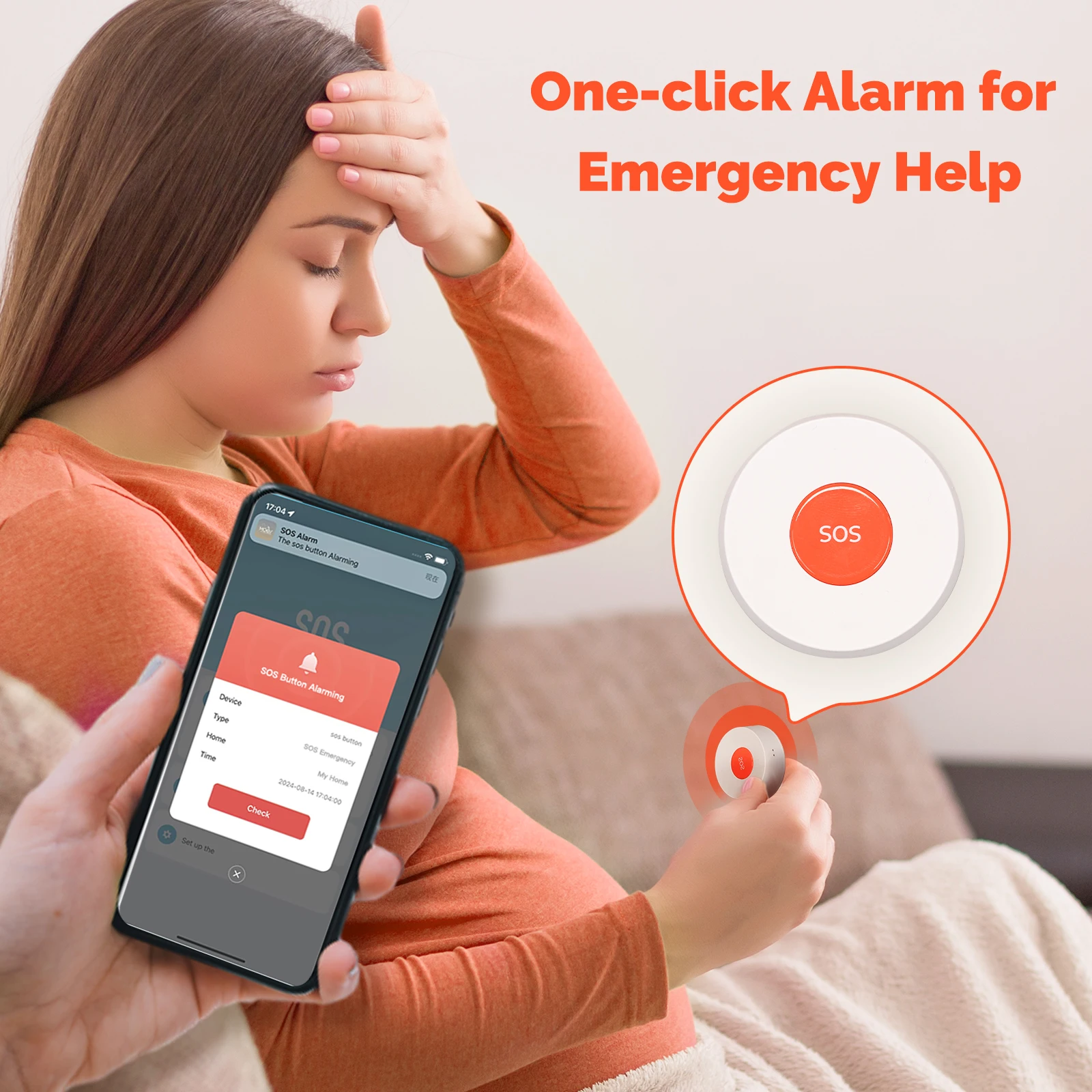 MOES Tuya ZigBee SOS Button Alarm APP Notification One Click For Emergency Help Elderly Children Patient Hospital Home Safety