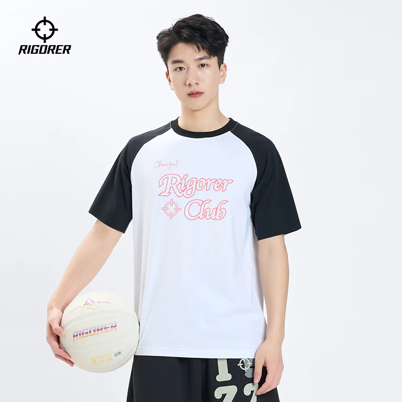 

Спортивная футболка RIGORER, весенне-летняя крутая мужская дышащая футболка для баскетбола, тренировок, бега, фитнеса, спортивный топ