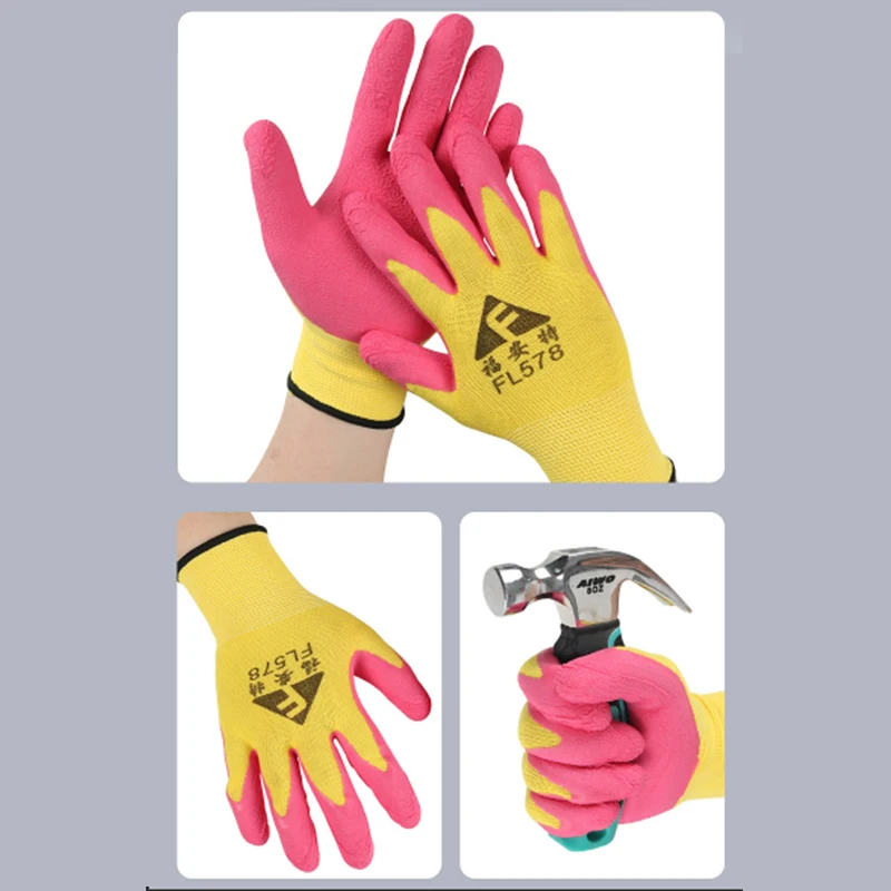 Guantes de nitrilo para hombre y mujer, manoplas cálidas de goma para neumáticos, resistentes al desgaste, antideslizantes, protección laboral, para jardinería y construcción, Invierno