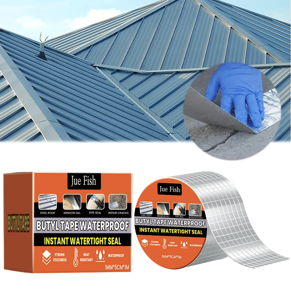 

Butyl Sealant Tape Waterproof Butyl Sealing Tape Aluminum Foil Butyl Rubber Tape for RV Repair Window Boat and Pipe Sealing
