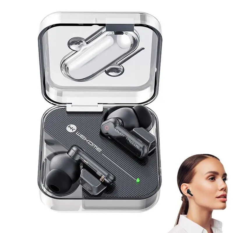 Noise Canceling Earbuds Transparent Headset With Double Decoding Ear -in Mic Headphones Great Sound With Deep Bass For Sports