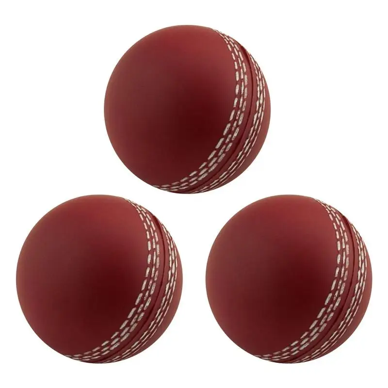 3pcs Cricket Ball PU Training Balls Sports Wind Swinging Bouncing Spining Cricket Balls for Practice Portable Training