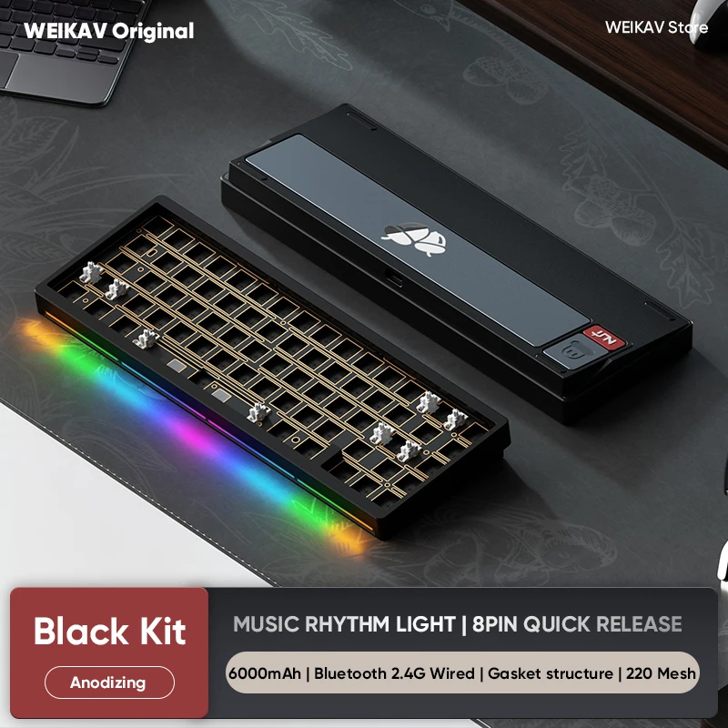 Weikav lucky65 v3 nut65 kit de teclado mecânico de alumínio sem