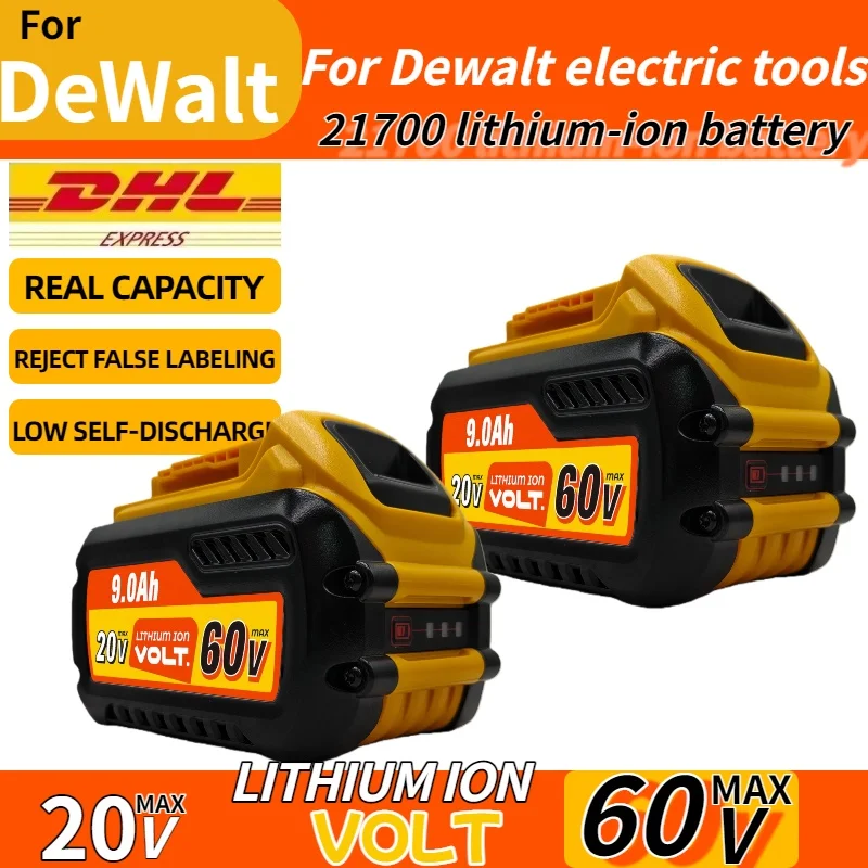 

20V/60V 9.0Ah rechargeable lithium-ion battery for DeWalt 20V power tools, replaceable DeWalt 20V battery DCB609 DCB205 DCB206