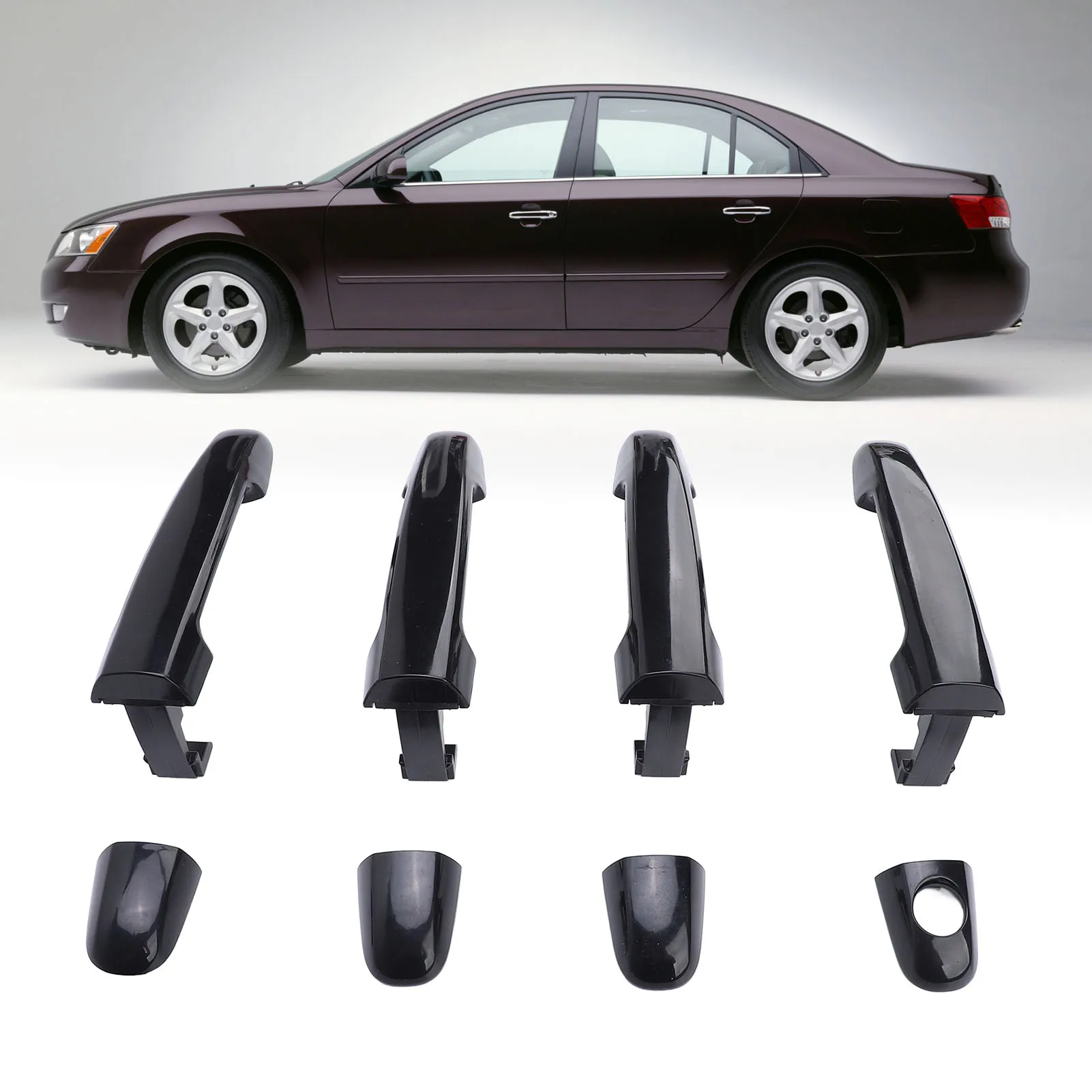 

Наружные дверные ручки 82651-3K000, черный комплект наружных дверных ручек для SONATA NF 2006-2010, набор из 4 шт.