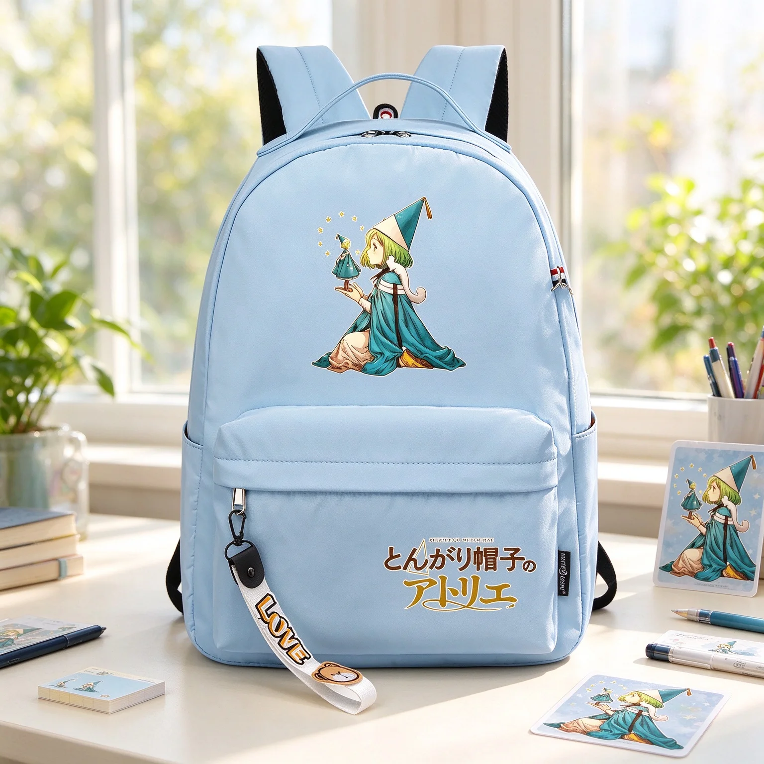 Anime Witch Hat Atelier Backpack Girls Students Bookbag Cute Cartoon Laptop Bagpack Casual Small Daypack Travel School Bags
