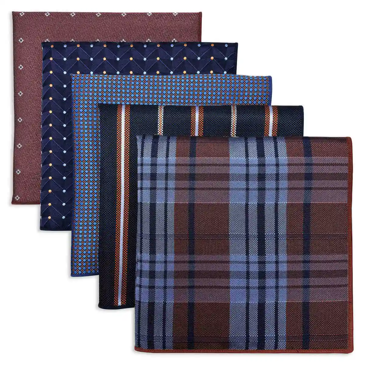 جديد 5 قطع رجل الجيب المربعات الأزياء هدية مناديل مجموعة اكسسوارات الأعمال المنديل الكلاسيكية