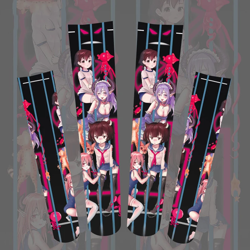 

Japanese Anime Girl Sexy Stockings, Two-Dimensional Skull Pattern, Novelty Cosplay, Long Tube, Velvet Stockings