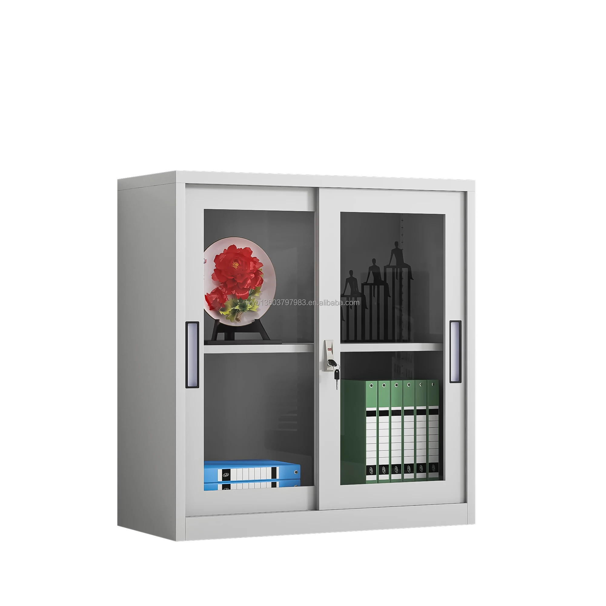 Minimalist Sliding Door Metal Storage Cabinet Home Office School Workshop Warehouse Steel