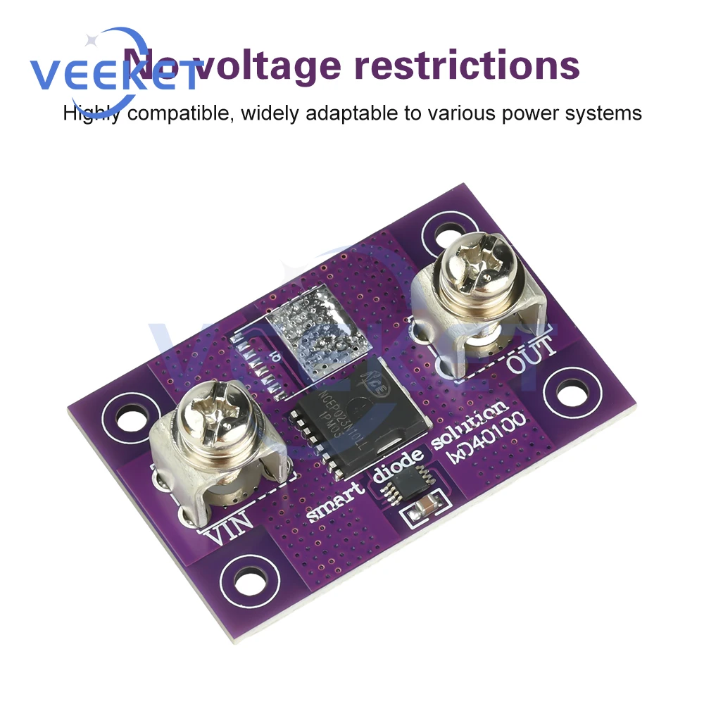 Module de diode idéal double puissance 40A 60A avec conception sans sol pour une protection contre l'inversion de polarité dans les systèmes de batterie et de panneaux solaires
