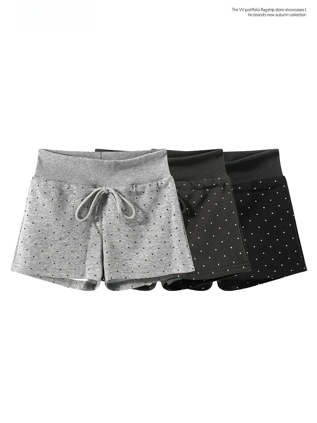 

Chic Polka Dot Straight Leg Short Pants Women's Summer Slimming High Waist Base Layer Pants Outwear Casual Student Fashion