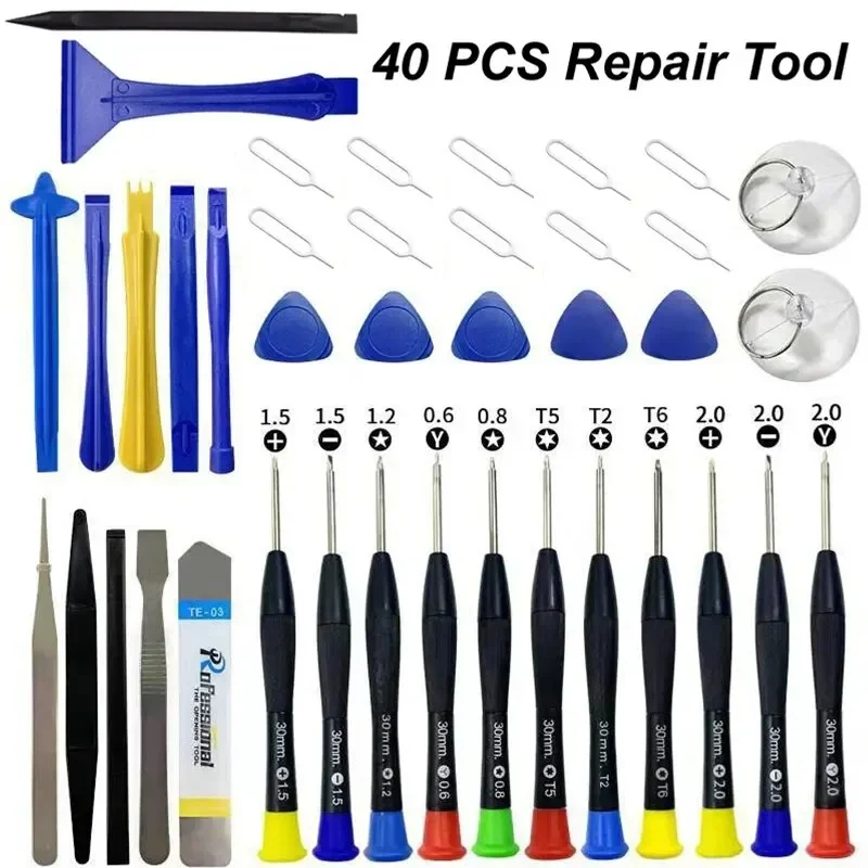 40 In 1 Mobile Phone Repair Tools Kit Pry Opening Tool Screwdriver Cellphone Disassembly Kit Hand Tools For iPhone Xiaomi Laptop