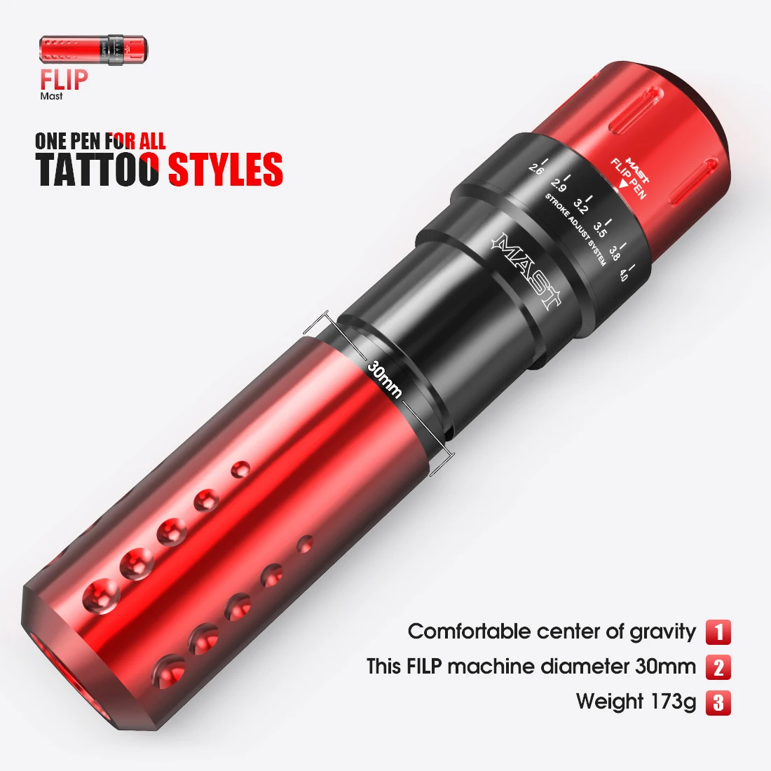 Mast Flip Adjustable Stroke Length Tattoo Rotary Machine Pen RCA Interface Permanent Makeup Tattoo Supplies