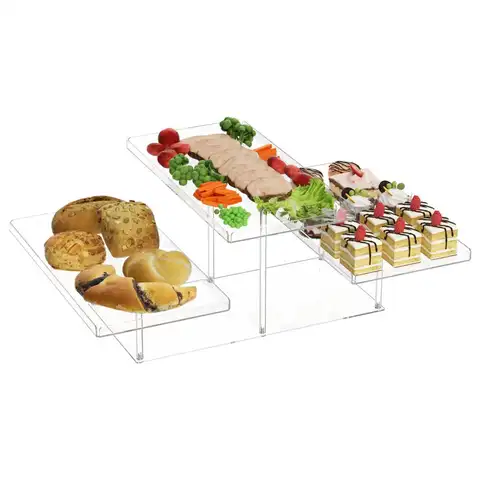 मिठाई प्रदर्शन रैक सुरुचिपूर्ण 3 स्तरीय ऐक्रेलिक सर्विंग ट्रे बुफे मिठाई कपकेक प्रदर्शन के लिए शादियों में बेबी शॉवर पार्टी के लिए 10 best sales ऐक्रेलिक केक स्टैंड - №9