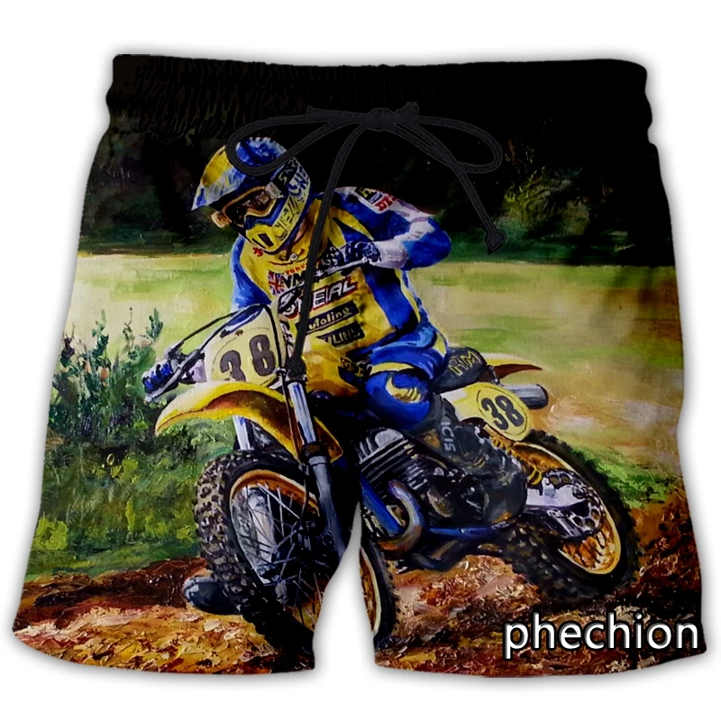 phechion New Fashion Men/Women Motorcycle Motocross 3D Print Casual Shorts Novelty Streetwear Men Loose Sporting Shorts L16