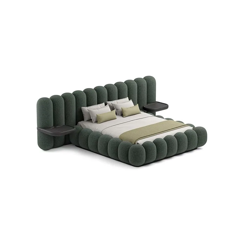 

erModern Luxury Italian Birch Wood Queen & King Size Eco-Friendly Upholstered Soft Bed with Piano Key Design%