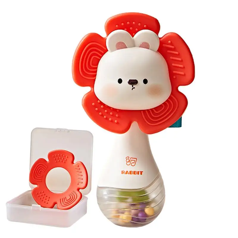 

Прорезыватель-погремушка для малышей из пищевого силикона игрушка-Кролик Утка Животные сенсорные игрушки для малышей игрушки для путешествий для малышей