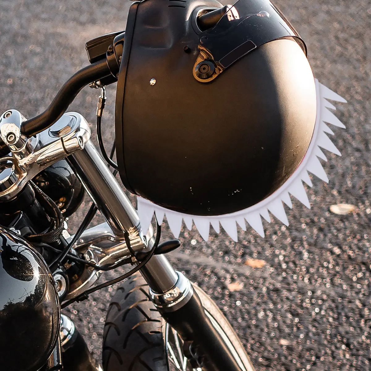 

Creative Red Sharp Sticker Retro Patch Motorcycle Decoration Cool Personalized Cockscomb Head Horn Strip for Party