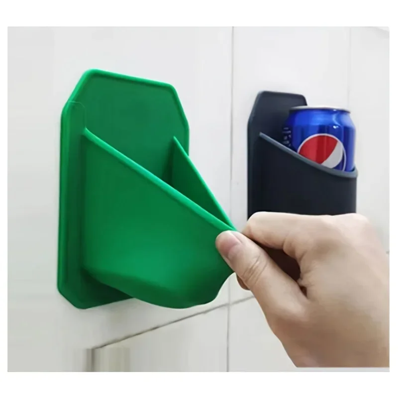 Silikon-Bierhalter für die Dusche, Wandmontage, Getränkeregal mit Griff, für Badezimmer, Getränke, universeller Smartphone-Ständer, zum Aufkleben, Getränkehalter