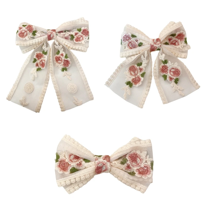 Cottagecore Flat Clips Hairpin 2000s Lace Bows Balletcore for Women Girls Dropsale