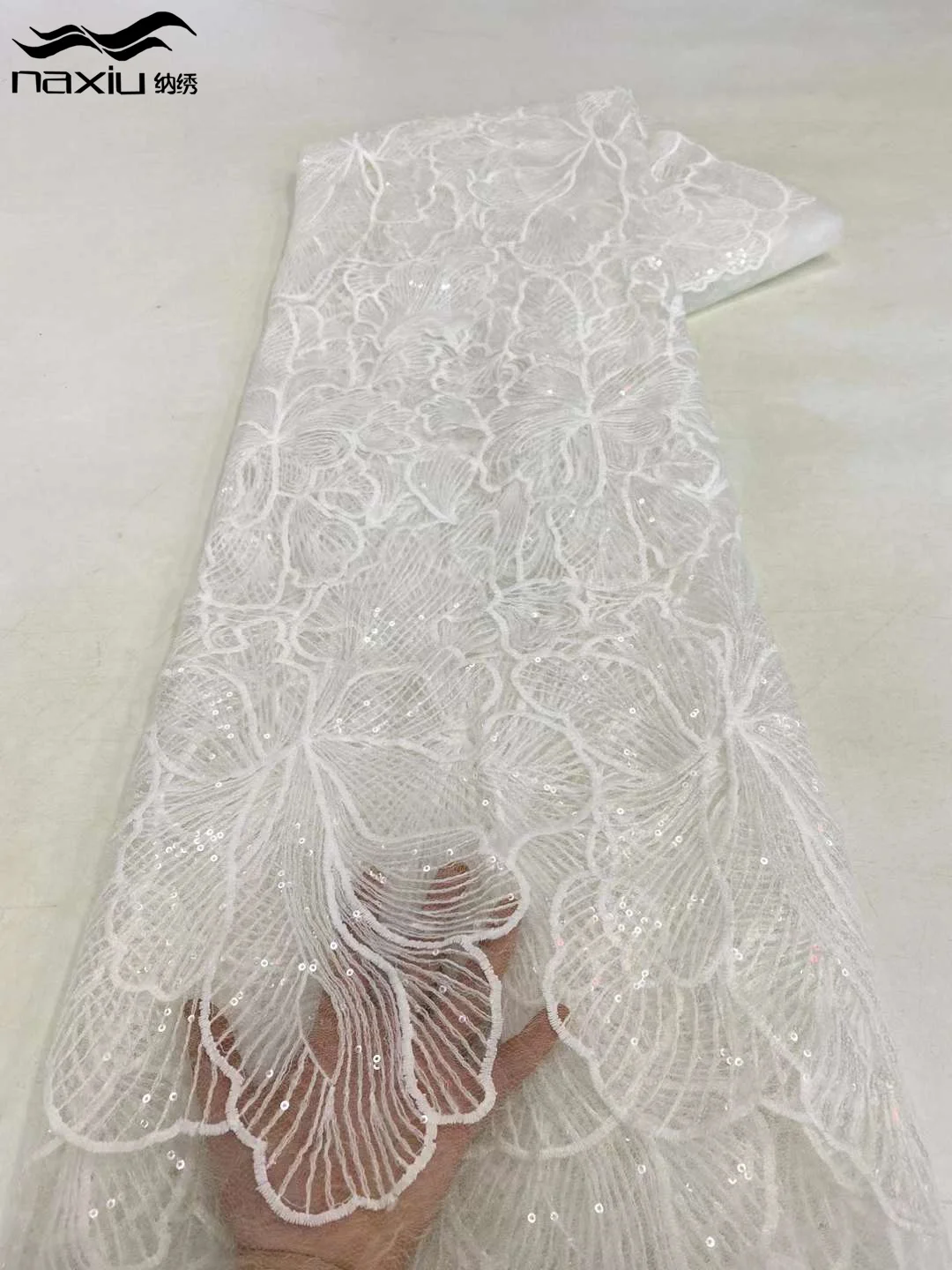 Madison French Mesh Milk Silk Lace Fabric 2024 Latest African Tulle Lace Fabric for Nigerian Wedding Dresses Sew