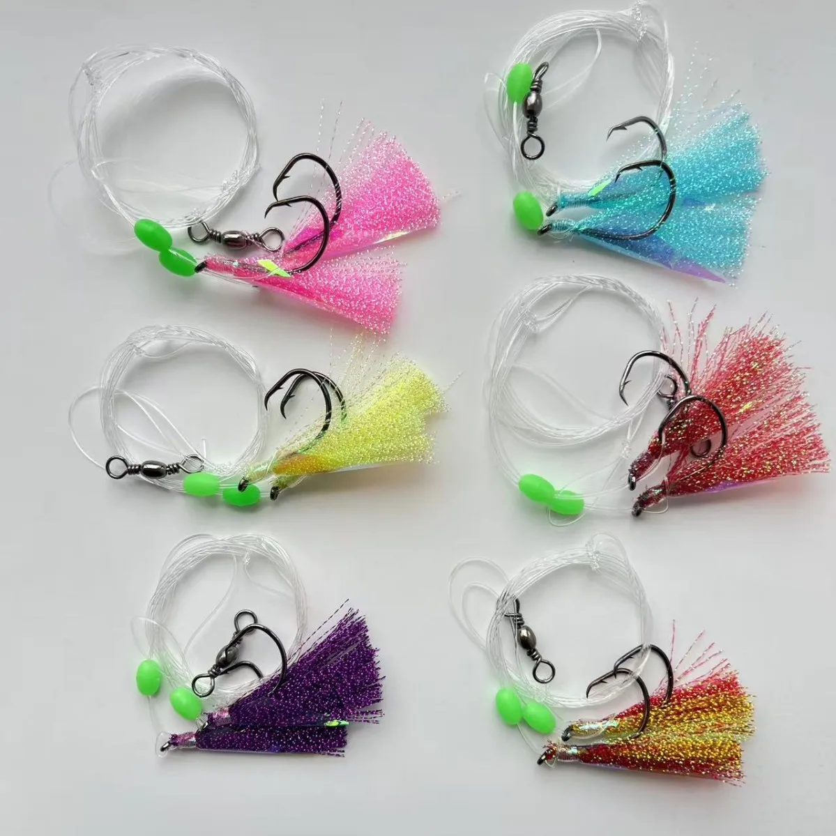 6 шт. 5/0 красный тунц, кодр, окунь, морская приманка, Sabiki rigs, мигалка, лодка, рыболовная приманка, игра, рыболовная приманка, приманка для отсадки