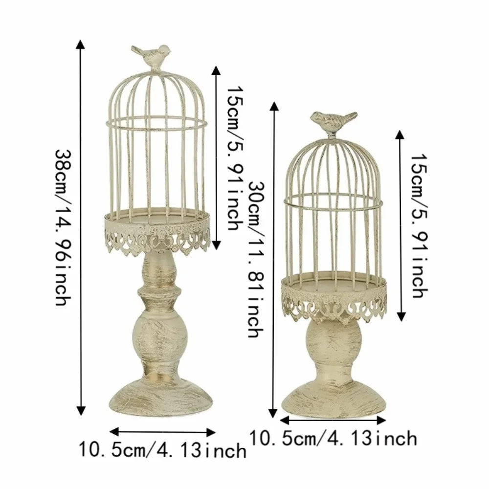 Tabletop Ornament Iron Birdcage Candle Holder Vintage Art Aromatherapy Candle Stand Delicate Decorative Candlestick New Year