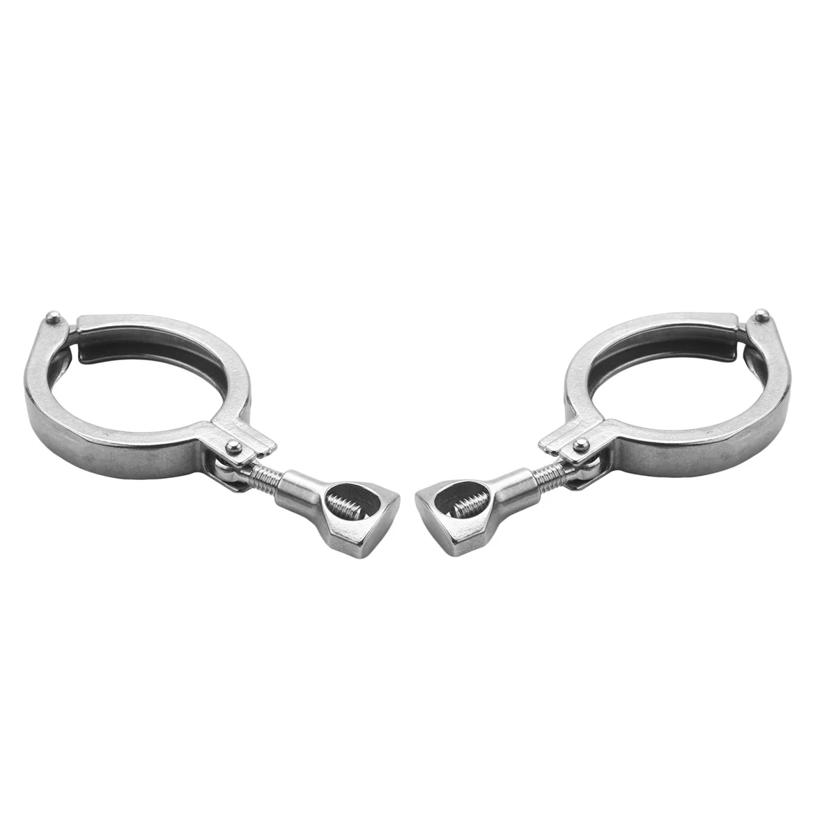 Abrazadera tri-clamp de acero de un solo Pin, abrazadera triple de alta resistencia con tuerca de ala para férula TC con junta de silicona de 2 pulgadas, 2 piezas