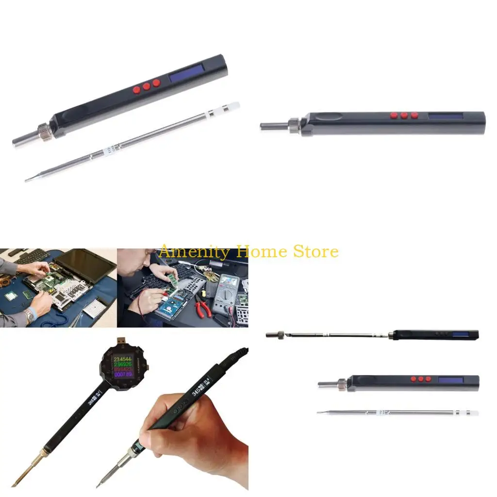 F26C Original T12 Electric Soldering Iron Adjustable Temperature Digital Screen Display with T12 Solder Tip