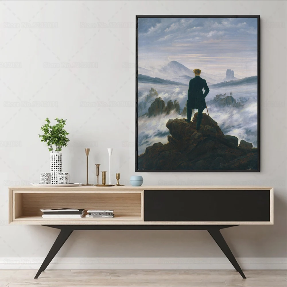 The Wanderer Above The Sea of Fog Famous Painting Caspar David Friedrich The Wanderer Famous Painting Poster